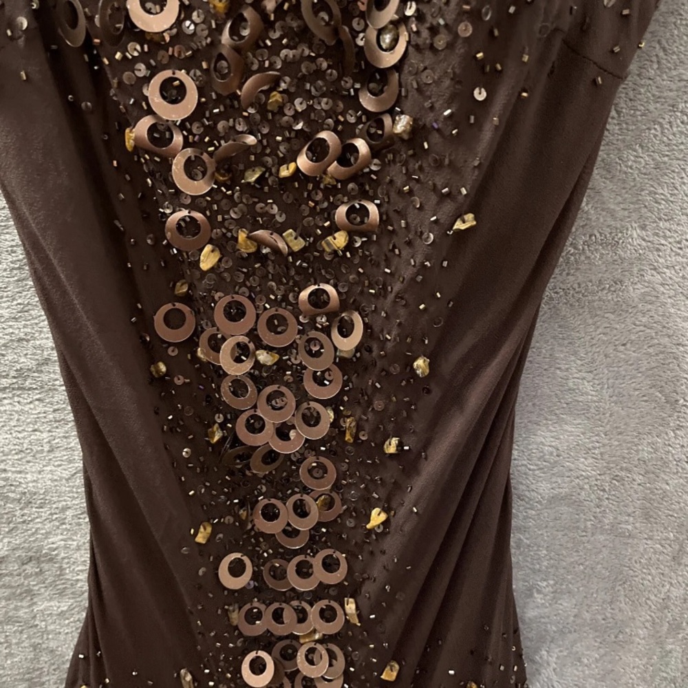 Vintage 90’s 100% Silk Dress Silk Slip Dress Beaded Raindrop Tiered Fairy Prom - Picture 4 of 15